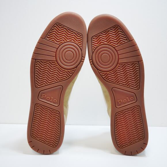 NEW POLO RALPH LAUREN COURT LEATHER SNEAKER SHOE CREAM MSRP $148 MENS SIZE - 11 - Picture 7 of 8